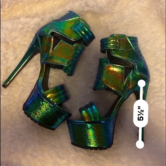 🚨Privilege Cosmic Crush Green Irrid Heels - Picture 5 of 5